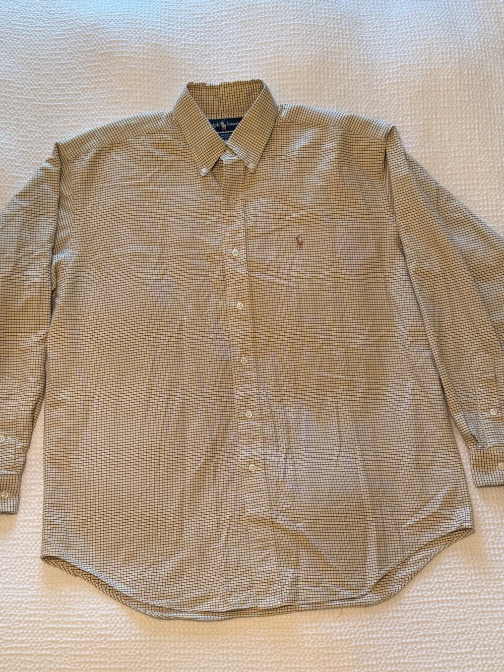 Ralph Lauren | Blake Fit 100% Cotton | Yellow Plaid Button-Down Shirt | Size = L